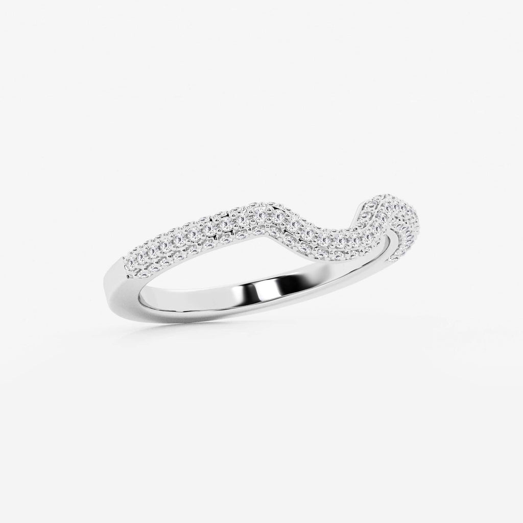 GWA182 - Additional Image 1 for  2/5 ctw Round Lab Grown Diamond Prong Set Wedding Band 18K White Gold