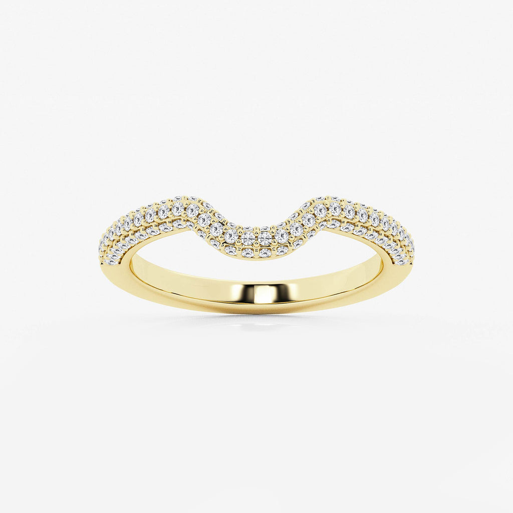 GWA182 - product video for 2/5 ctw Round Lab Grown Diamond Prong Set Wedding Band 18K Yellow Gold