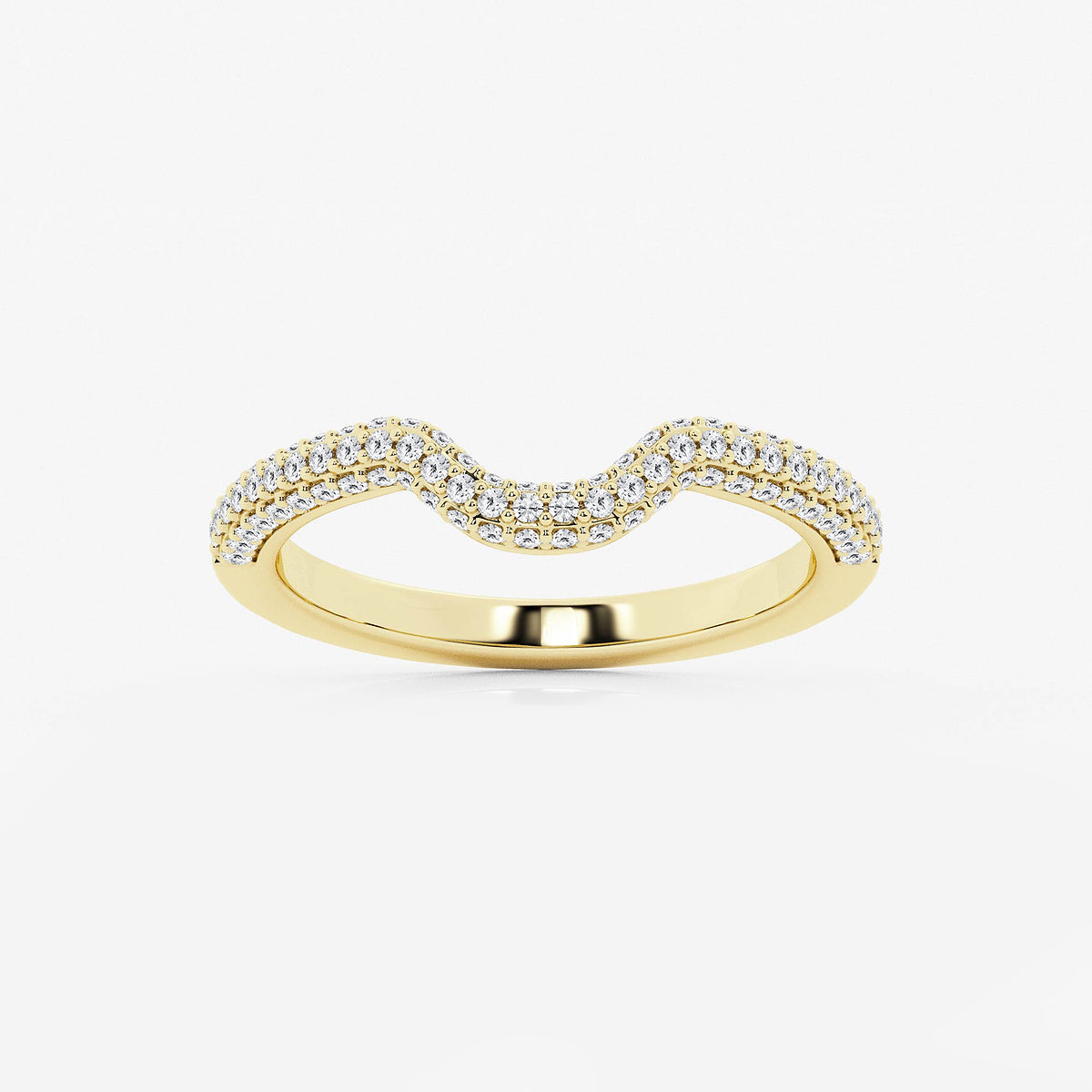 GWA182 - product video for 2/5 ctw Round Lab Grown Diamond Prong Set Wedding Band 18K Yellow Gold