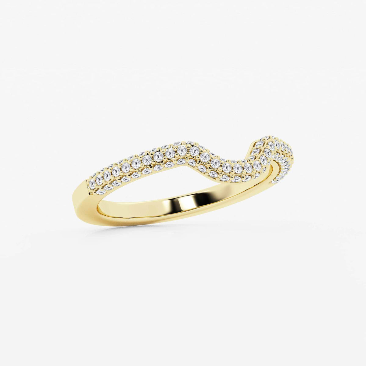 GWA182 - Additional Image 1 for  2/5 ctw Round Lab Grown Diamond Prong Set Wedding Band 18K Yellow Gold