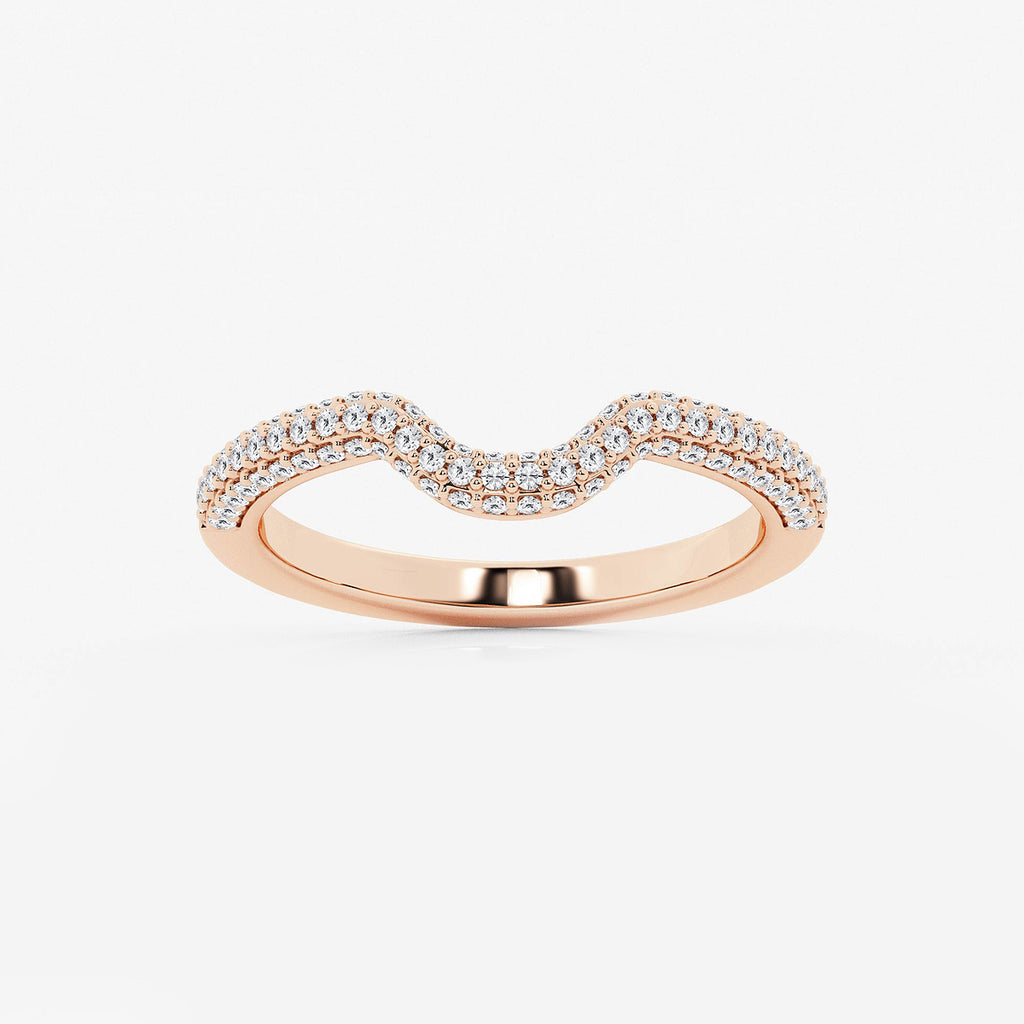 GWA182 - product video for 2/5 ctw Round Lab Grown Diamond Prong Set Wedding Band 18K Rose Gold