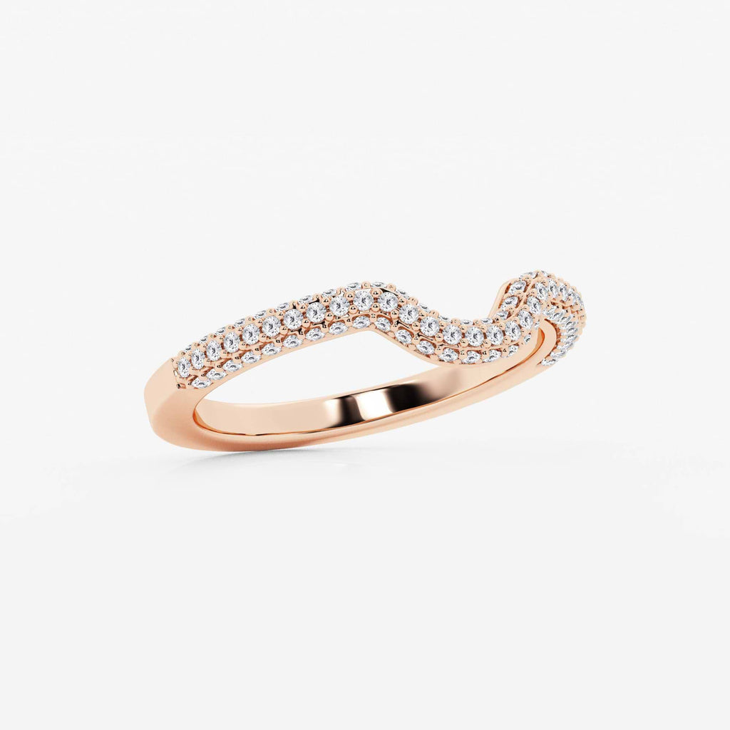 GWA182 - Additional Image 1 for  2/5 ctw Round Lab Grown Diamond Prong Set Wedding Band 18K Rose Gold