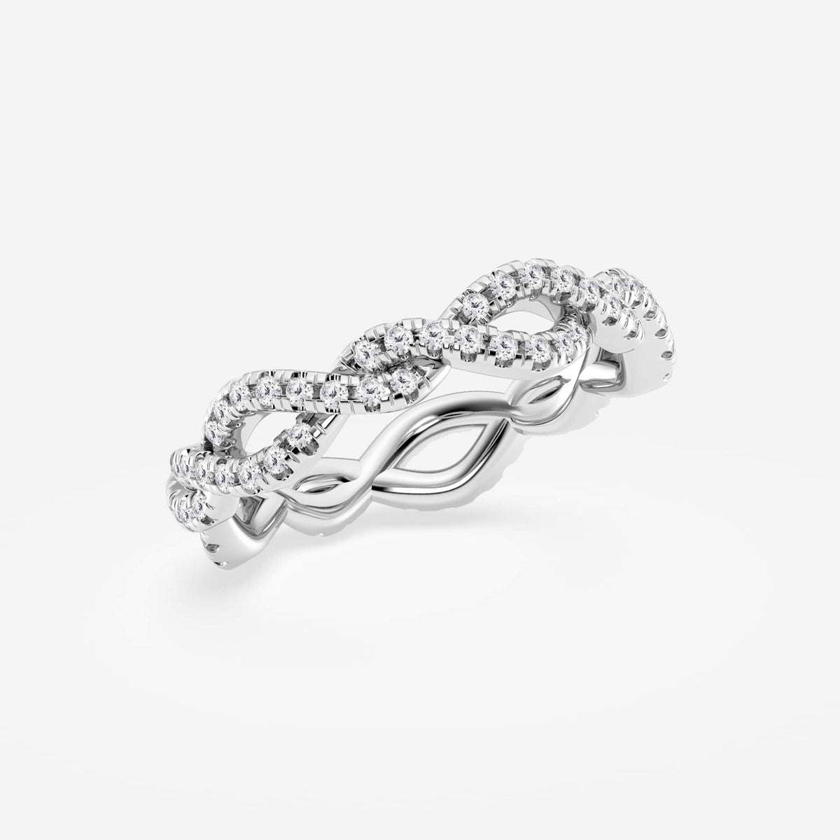 GWA184 - Additional Image 1 for  1/2 ctw Round Lab Grown Diamond Infinity Twist Eternity Band - 4.2mm Width