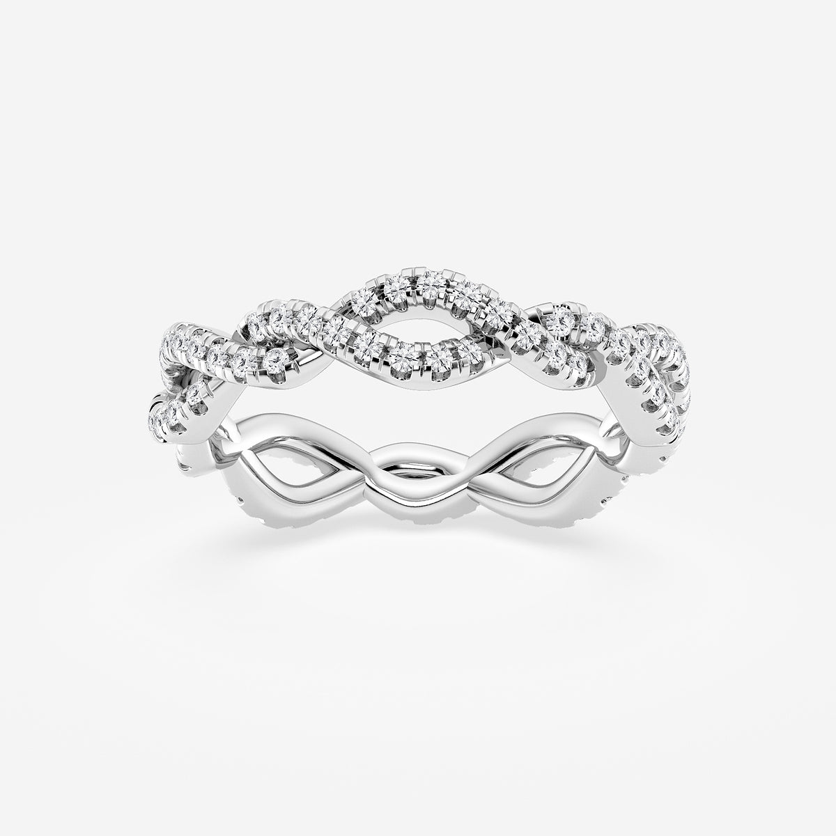 GWA184 - product video for 1/2 ctw Round Lab Grown Diamond Infinity Twist Eternity Band - 4.2mm Width