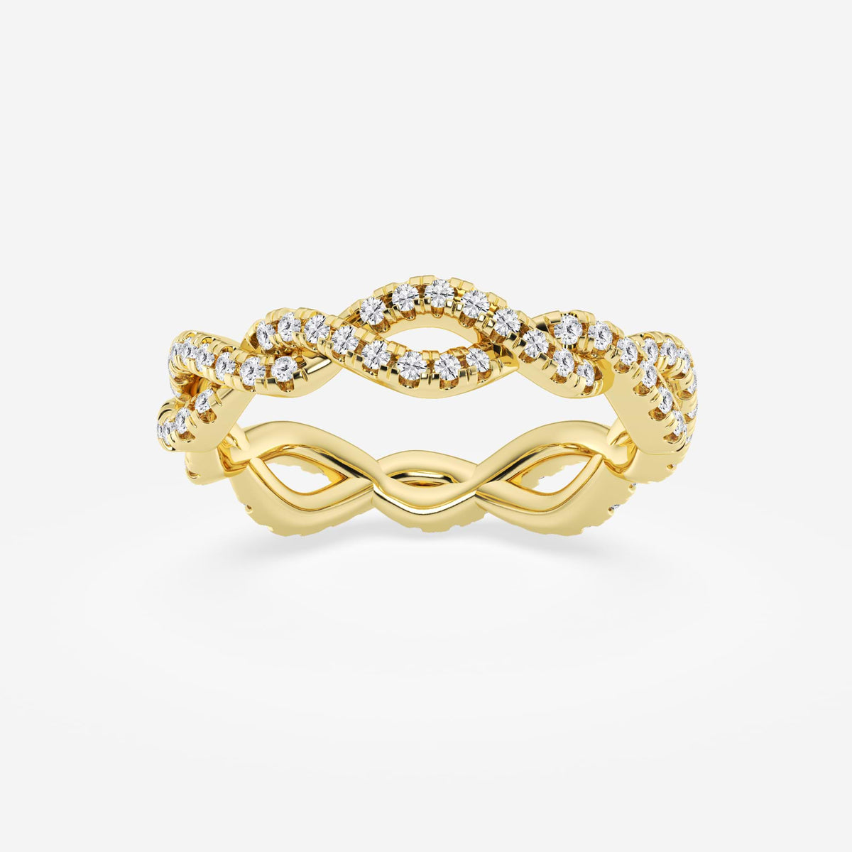 GWA184 - 1/2 ctw Round Lab Grown Diamond Infinity Twist Eternity Band - 4.2mm Width
