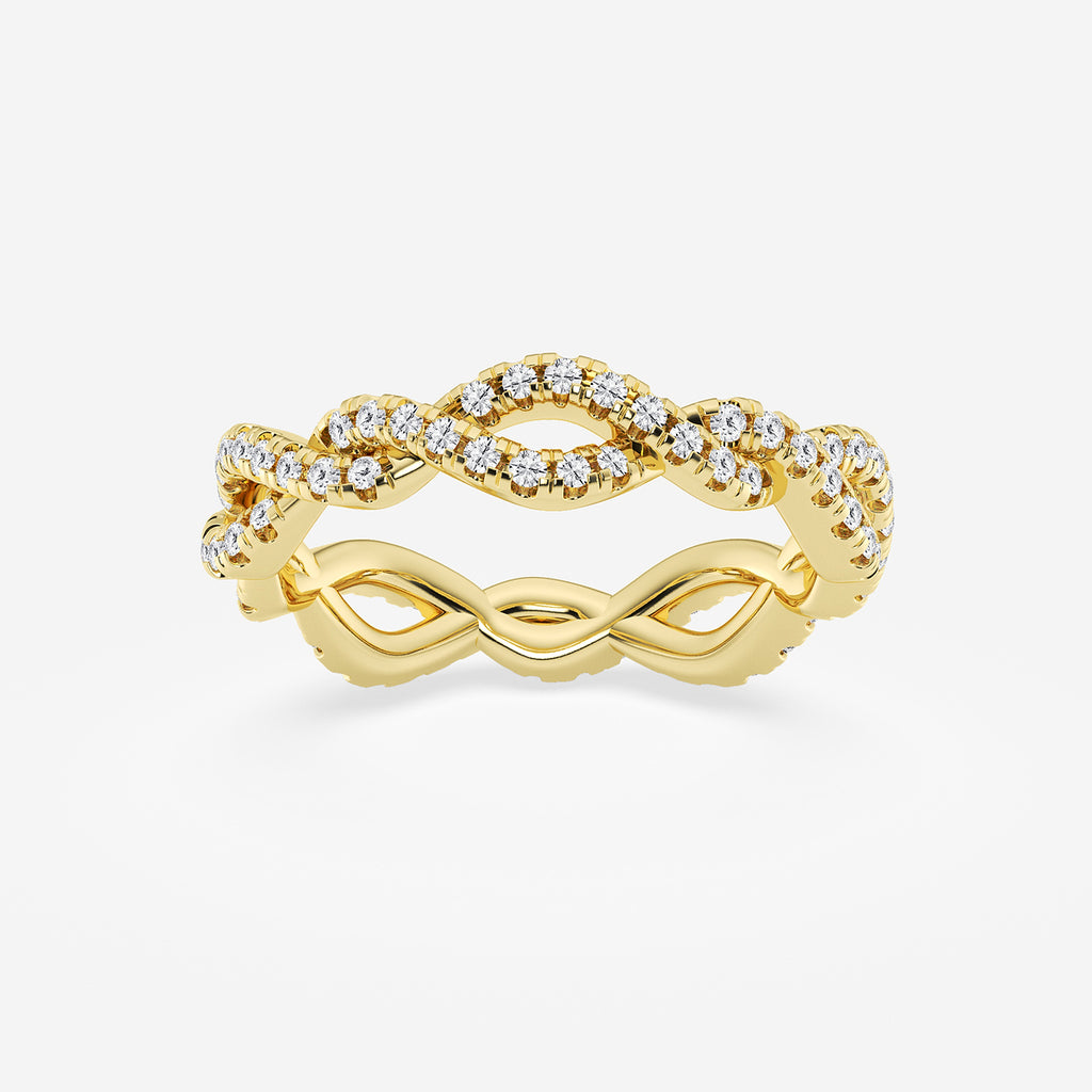 GWA184 - product video for 1/2 ctw Round Lab Grown Diamond Infinity Twist Eternity Band - 4.2mm Width