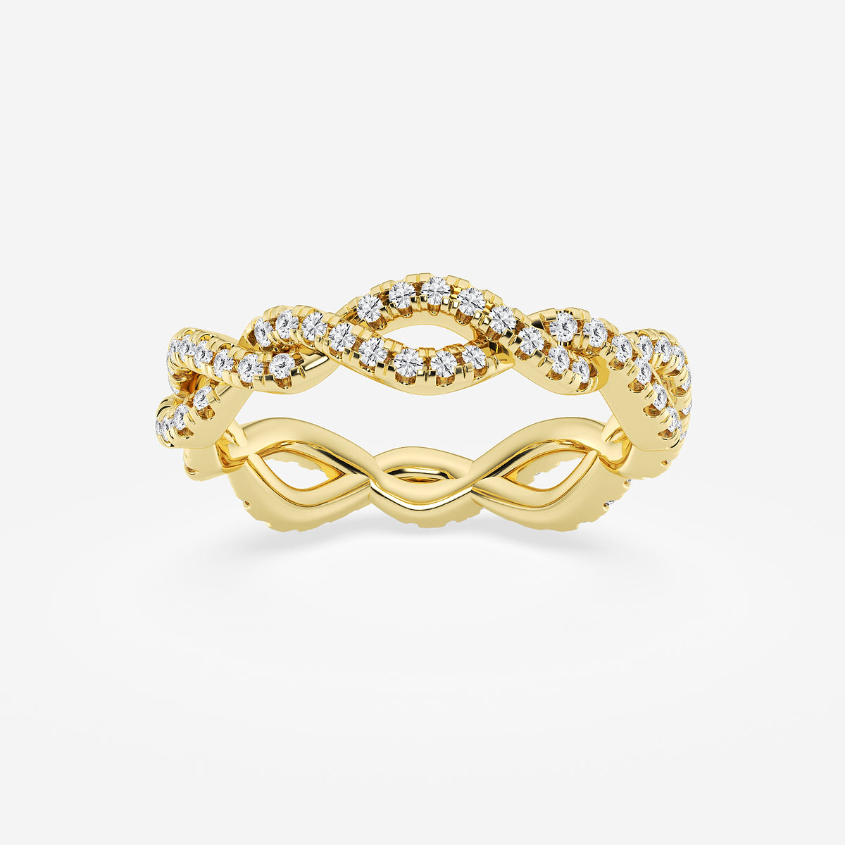 GWA184 - product video for 1/2 ctw Round Lab Grown Diamond Infinity Twist Eternity Band - 4.2mm Width