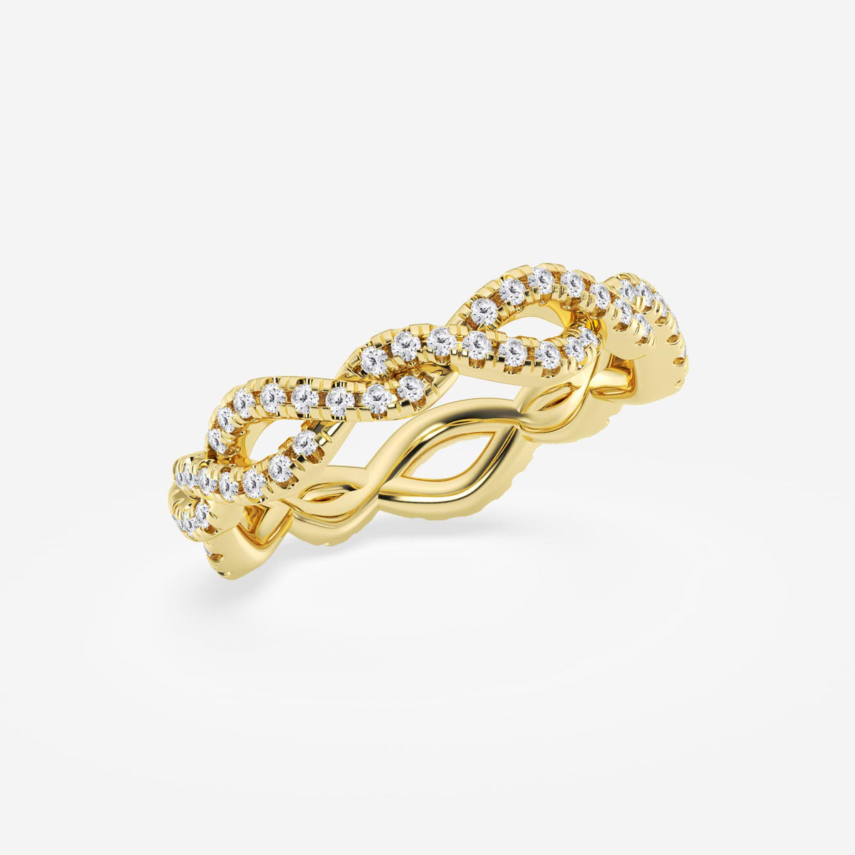 GWA184 - Additional Image 1 for  1/2 ctw Round Lab Grown Diamond Infinity Twist Eternity Band - 4.2mm Width