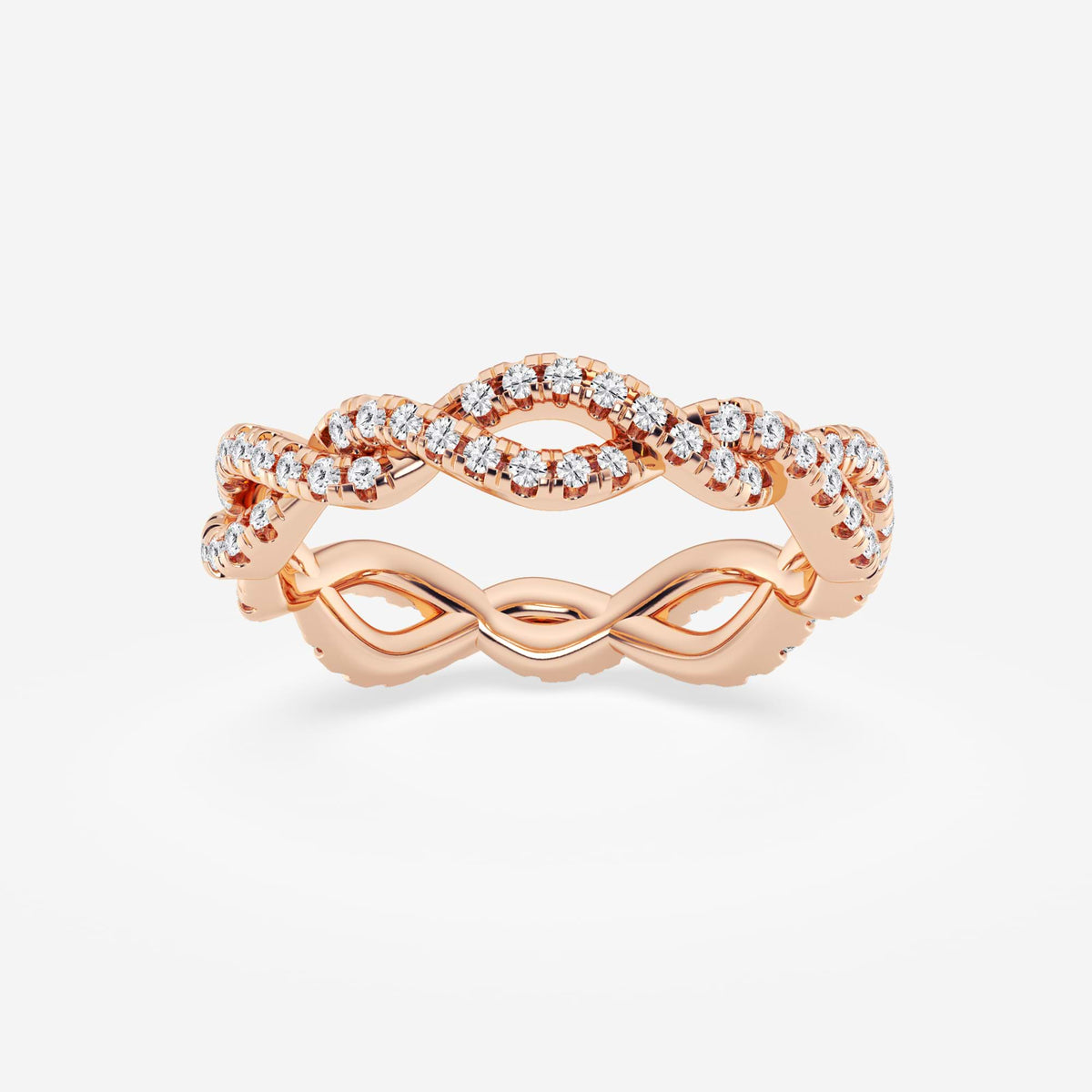 GWA184 - 1/2 ctw Round Lab Grown Diamond Infinity Twist Eternity Band - 4.2mm Width