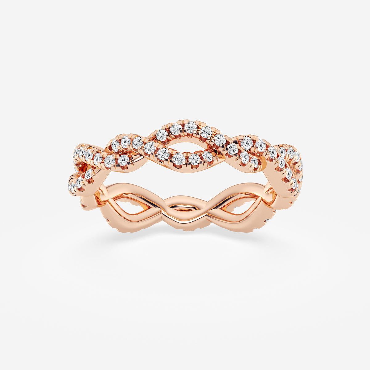 GWA184 - product video for 1/2 ctw Round Lab Grown Diamond Infinity Twist Eternity Band - 4.2mm Width