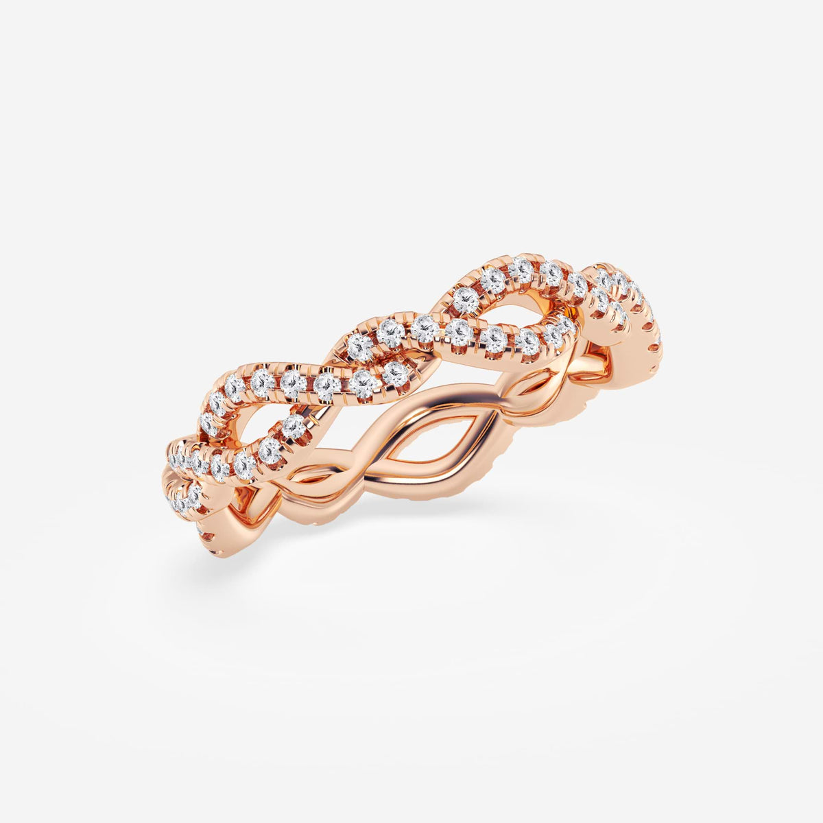 GWA184 - Additional Image 1 for  1/2 ctw Round Lab Grown Diamond Infinity Twist Eternity Band - 4.2mm Width
