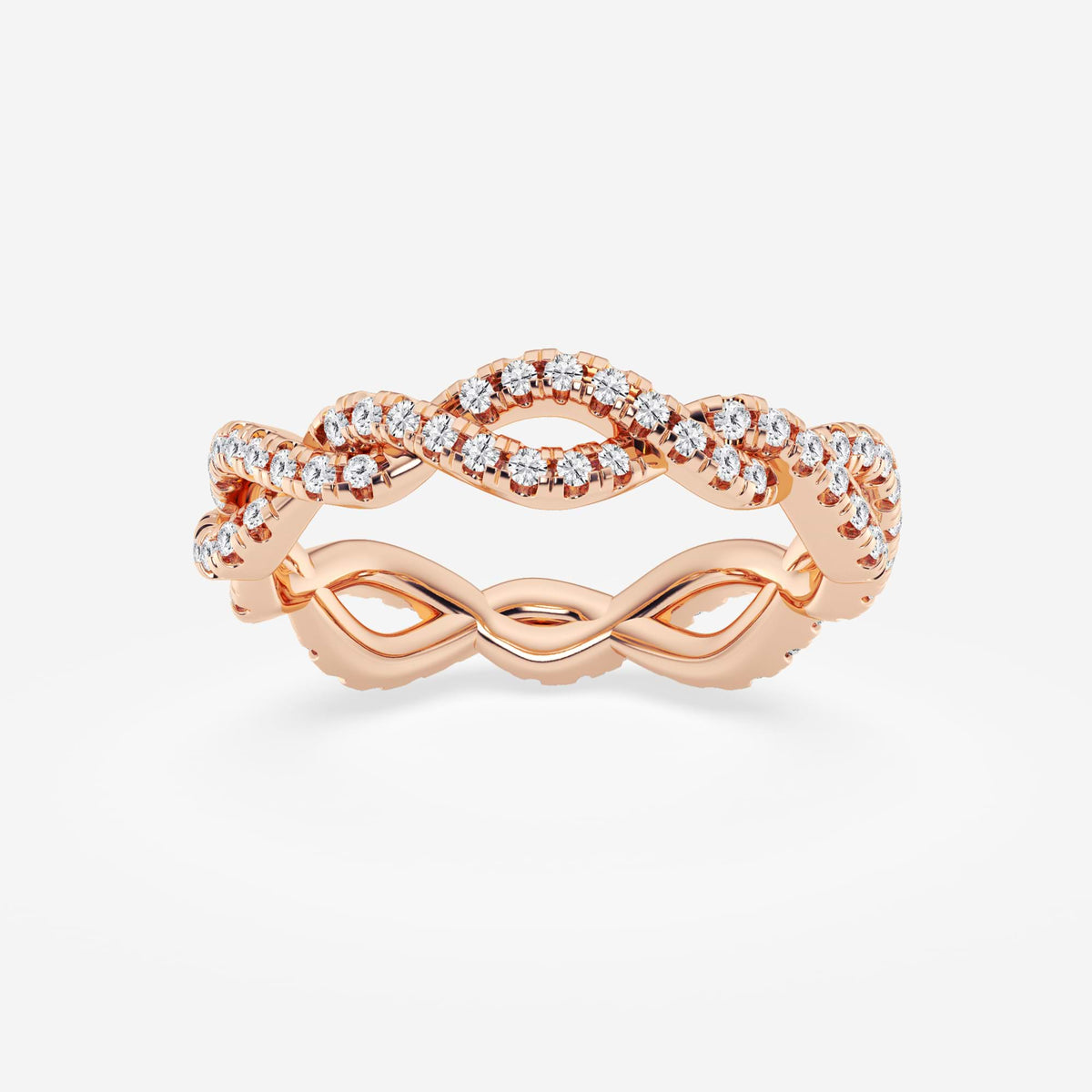 GWA184 - 1/2 ctw Round Lab Grown Diamond Infinity Twist Eternity Band - 4.2mm Width
