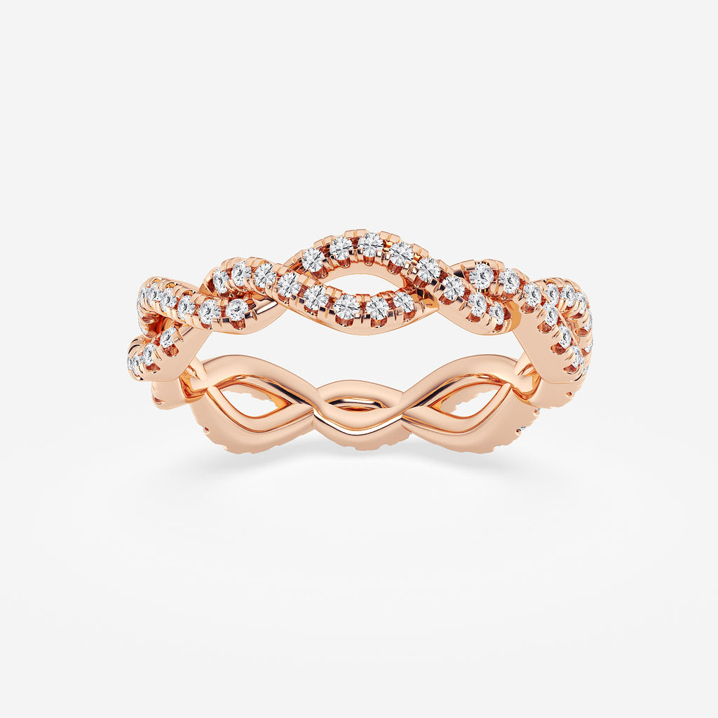 GWA184 - product video for 1/2 ctw Round Lab Grown Diamond Infinity Twist Eternity Band - 4.2mm Width