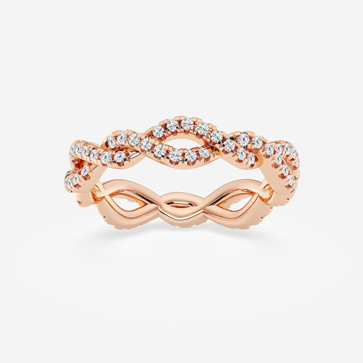 GWA184 - product video for 1/2 ctw Round Lab Grown Diamond Infinity Twist Eternity Band - 4.2mm Width