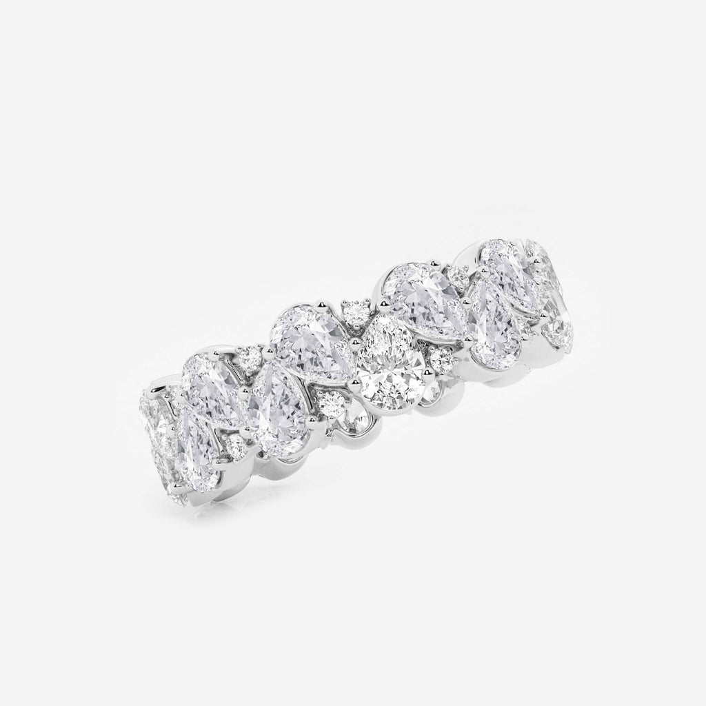 GWA185 - Additional Image 1 for  3 7/8 ctw Pear and Round Lab Grown Diamond Alternating Eternity Band - 6.5mm Width