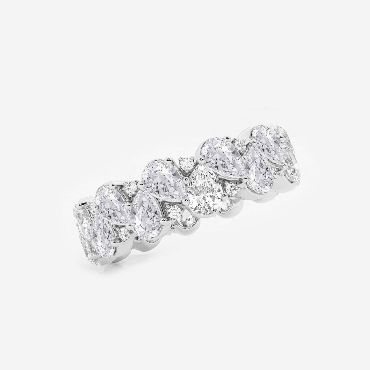 GWA185 - Additional Image 1 for  3 7/8 ctw Pear and Round Lab Grown Diamond Alternating Eternity Band - 6.5mm Width