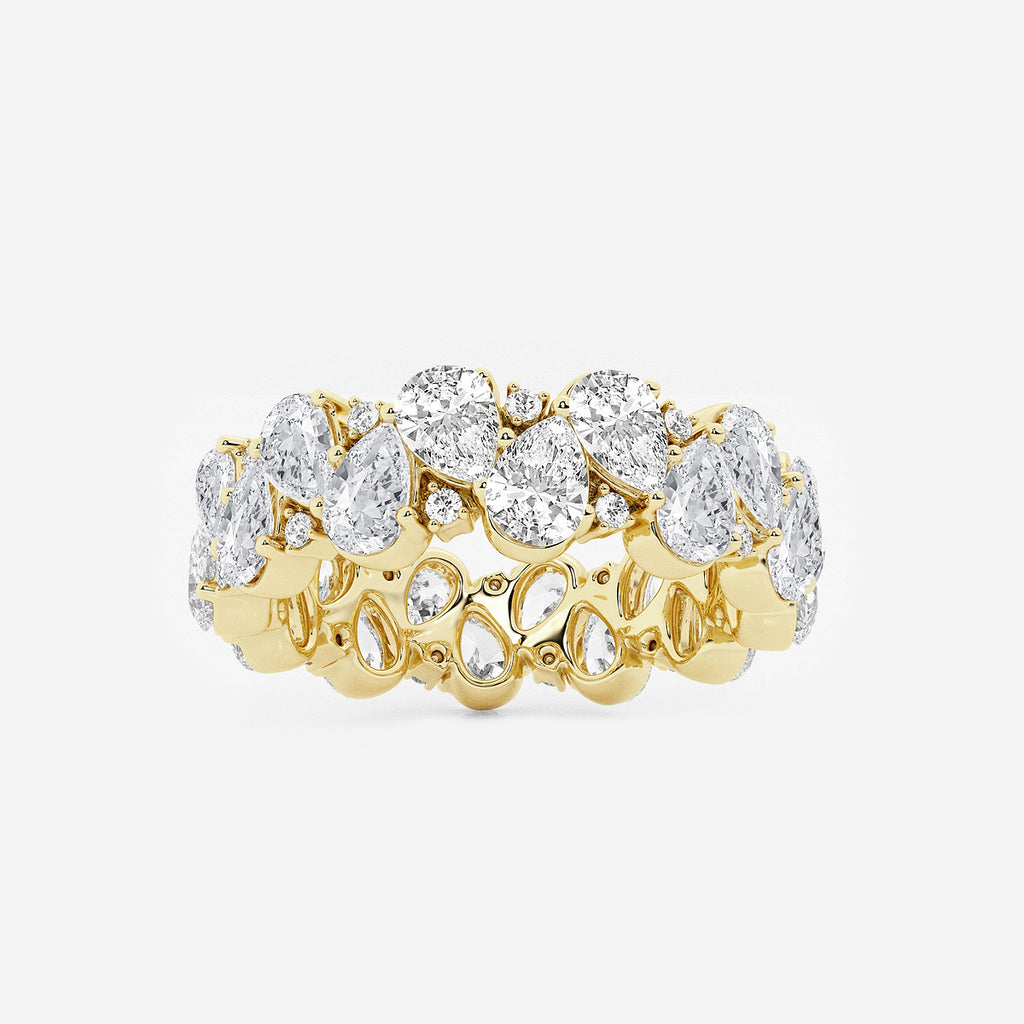 GWA185 - product video for 3 7/8 ctw Pear and Round Lab Grown Diamond Alternating Eternity Band - 6.5mm Width