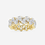 GWA185 - product video for 3 7/8 ctw Pear and Round Lab Grown Diamond Alternating Eternity Band - 6.5mm Width