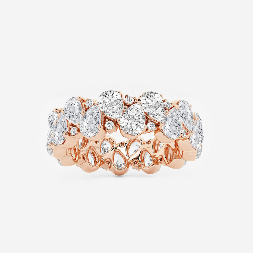 GWA185 - product video for 3 7/8 ctw Pear and Round Lab Grown Diamond Alternating Eternity Band - 6.5mm Width