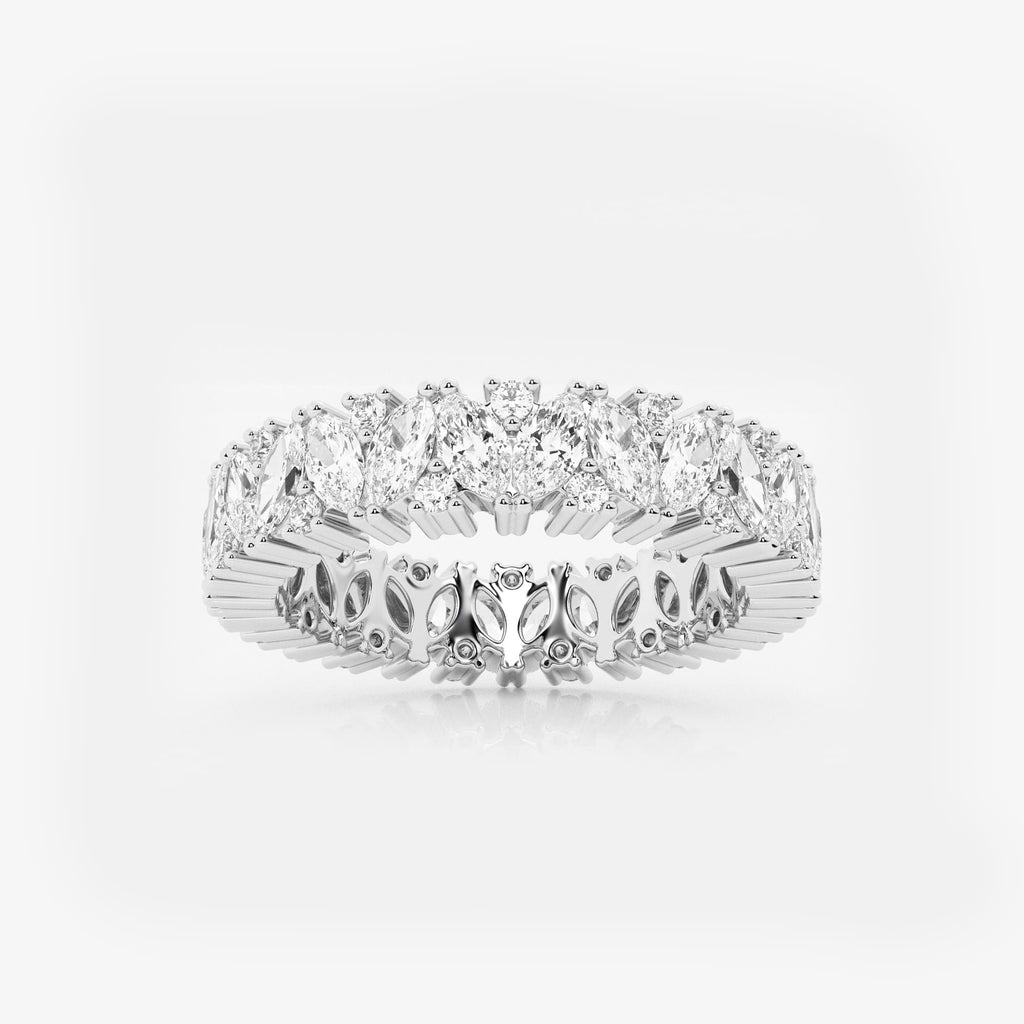 GWA186 - 2 1/2 ctw Marquise and Round Lab Grown Diamond Alternating Eternity Band - 4.8mm Width