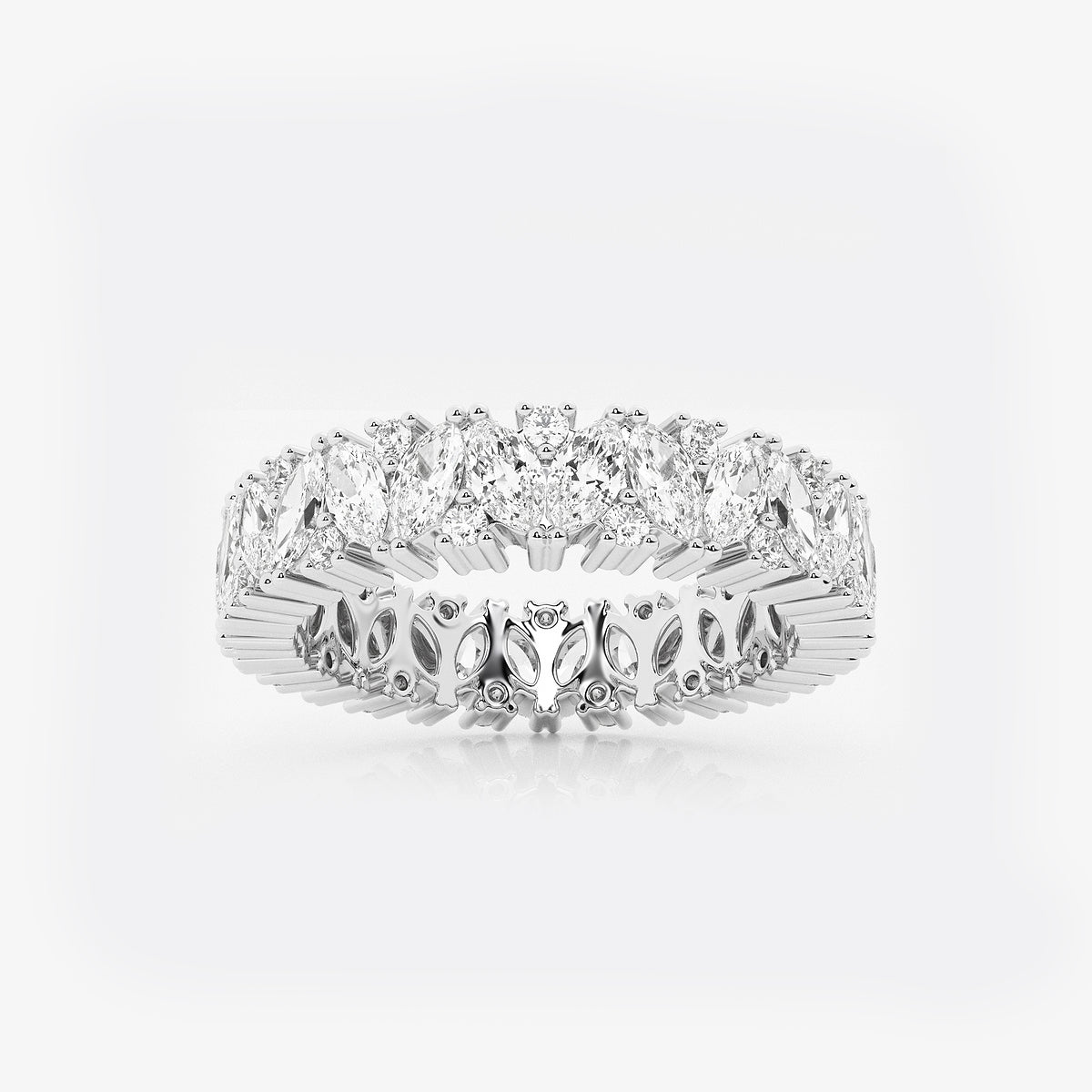 GWA186 - product video for 2 1/2 ctw Marquise and Round Lab Grown Diamond Alternating Eternity Band - 4.8mm Width