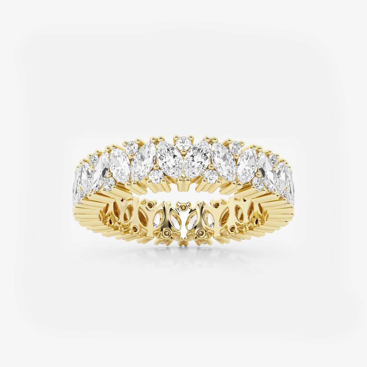 GWA186 - 2 1/2 ctw Marquise and Round Lab Grown Diamond Alternating Eternity Band - 4.8mm Width