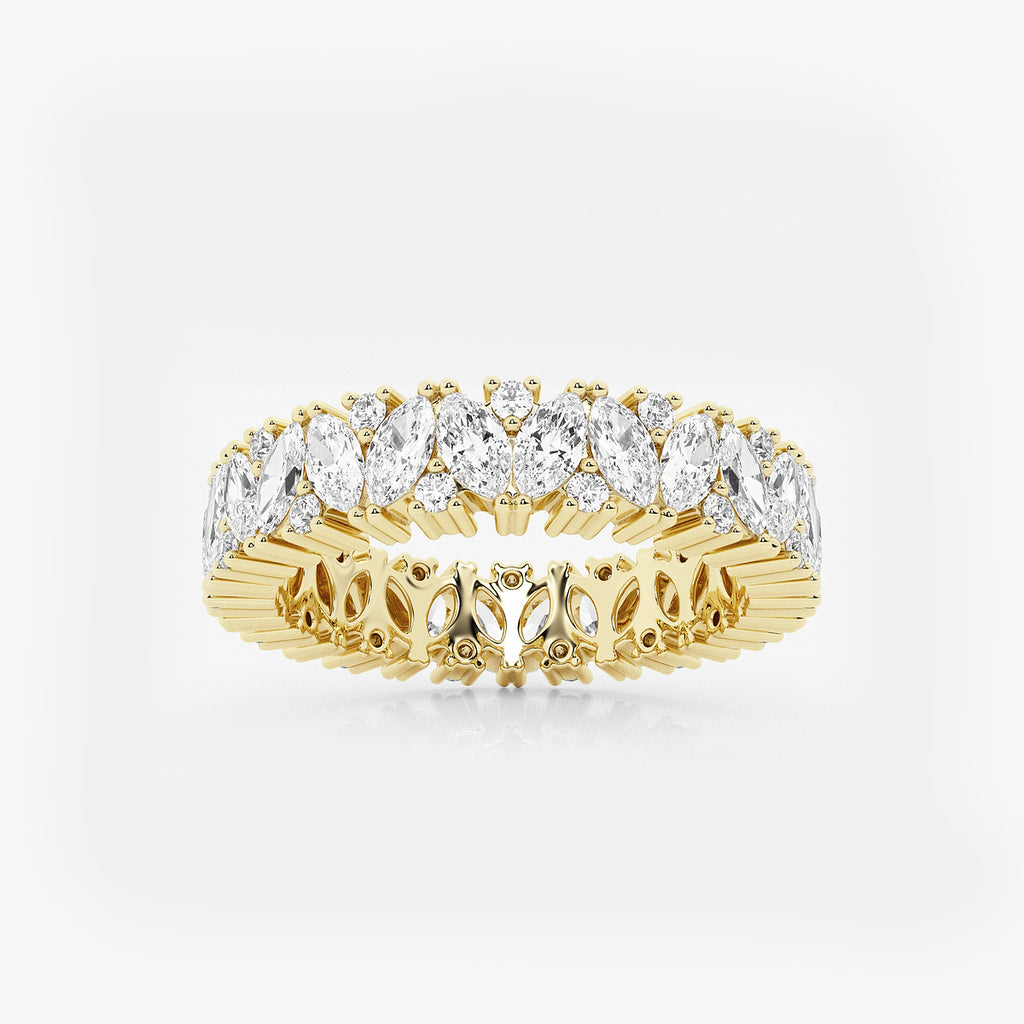 GWA186 - product video for 2 1/2 ctw Marquise and Round Lab Grown Diamond Alternating Eternity Band - 4.8mm Width
