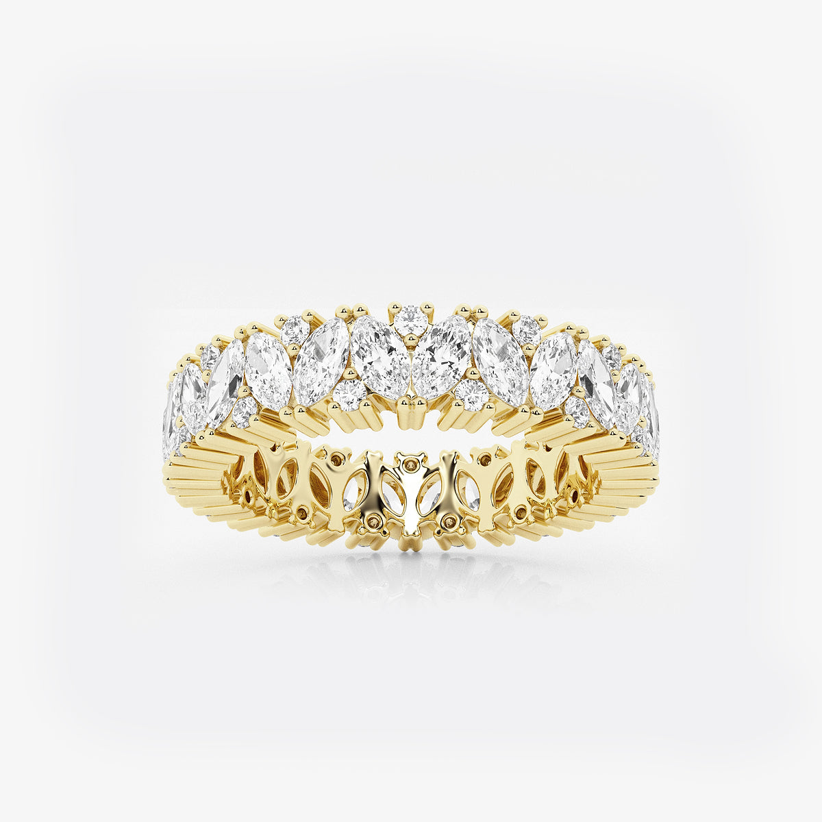 GWA186 - product video for 2 1/2 ctw Marquise and Round Lab Grown Diamond Alternating Eternity Band - 4.8mm Width