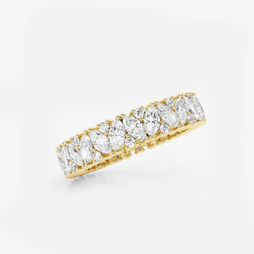 GWA186 - Additional Image 1 for  2 1/2 ctw Marquise and Round Lab Grown Diamond Alternating Eternity Band - 4.8mm Width