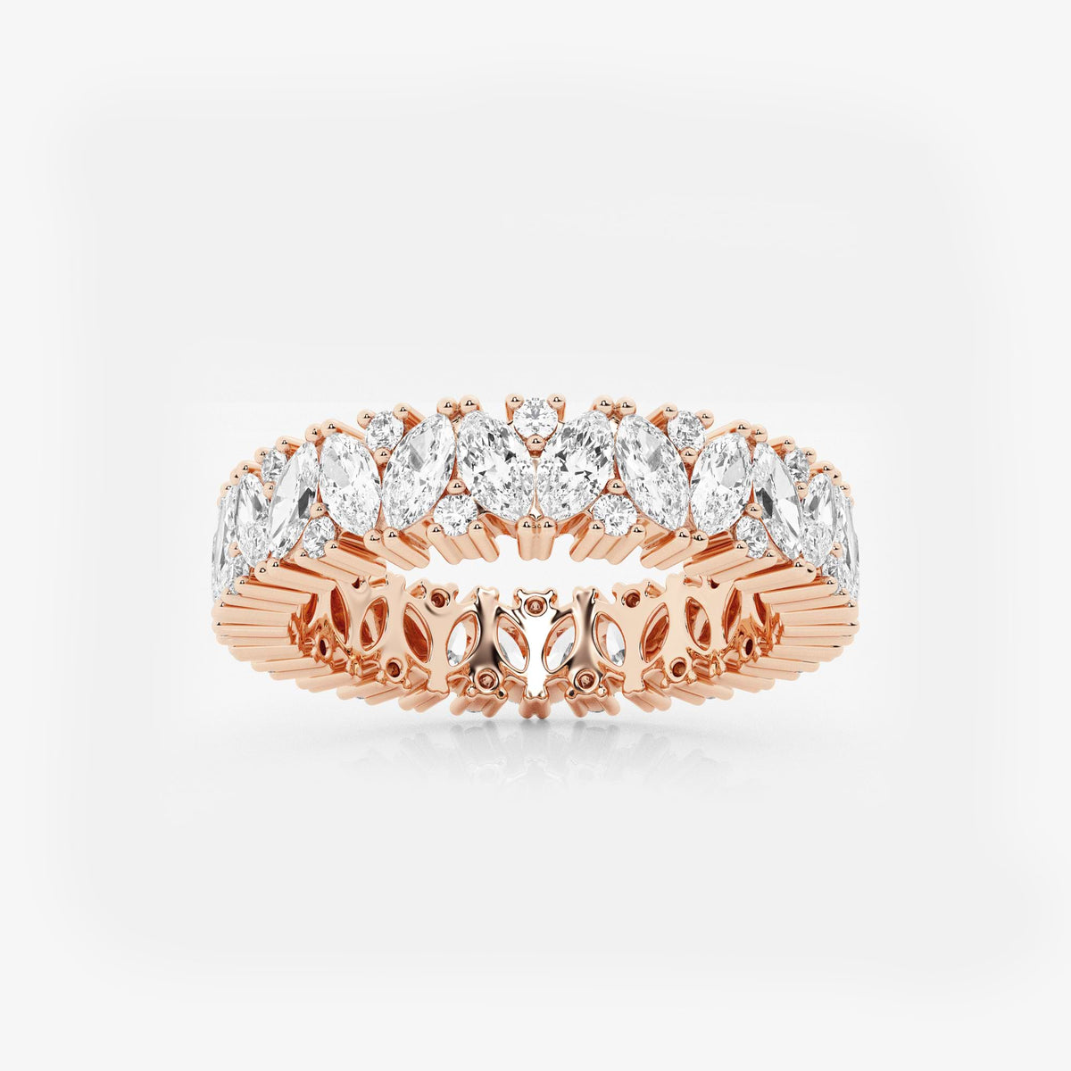 GWA186 - 2 1/2 ctw Marquise and Round Lab Grown Diamond Alternating Eternity Band - 4.8mm Width