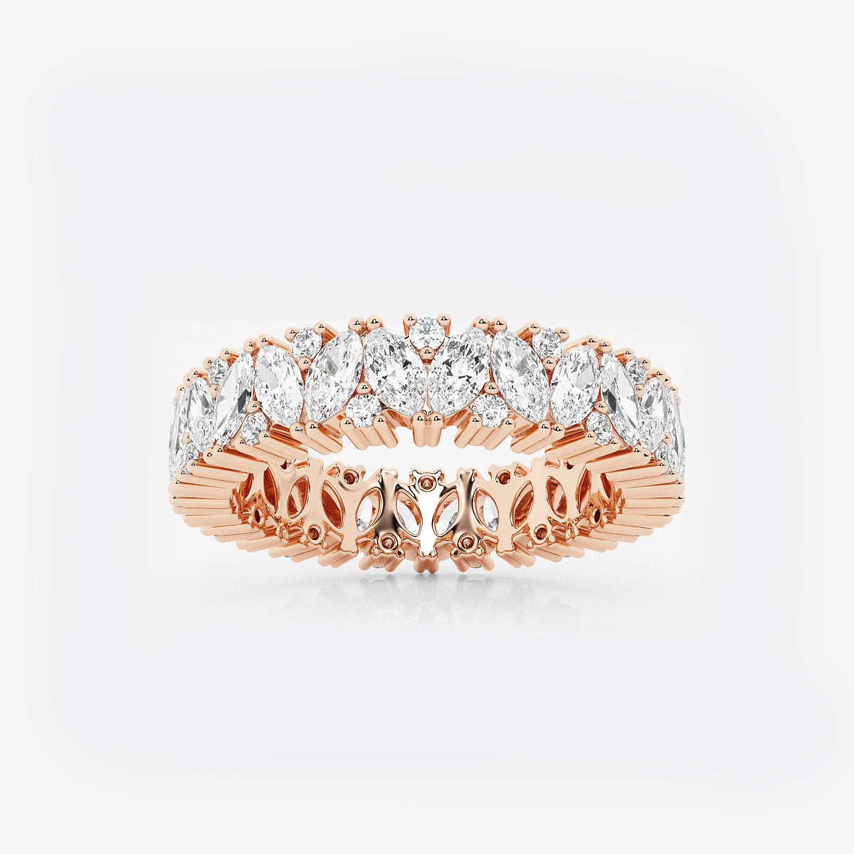 GWA186 - product video for 2 1/2 ctw Marquise and Round Lab Grown Diamond Alternating Eternity Band - 4.8mm Width