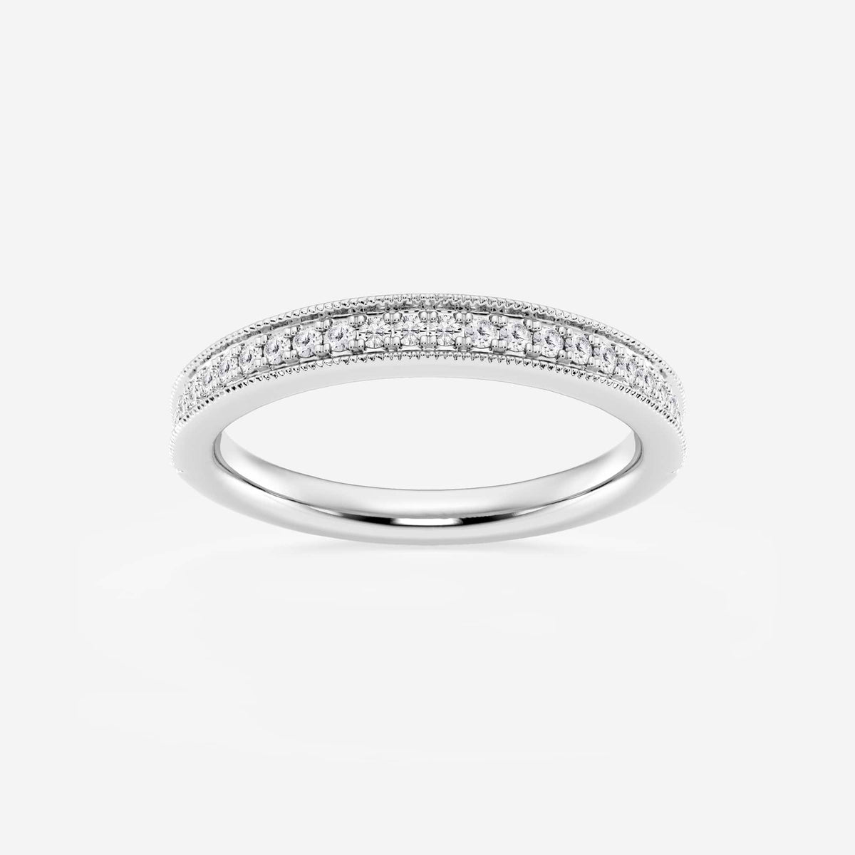 GWA189 - 1/5 ctw Round Lab Grown Diamond Milgrain Wedding Band