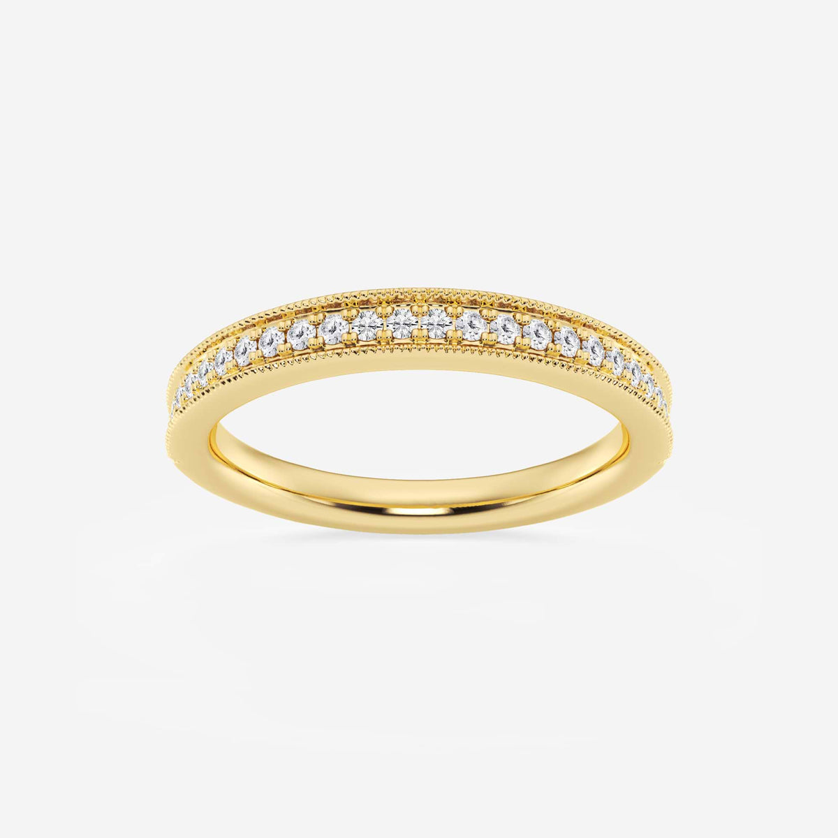 GWA189 - 1/5 ctw Round Lab Grown Diamond Milgrain Wedding Band