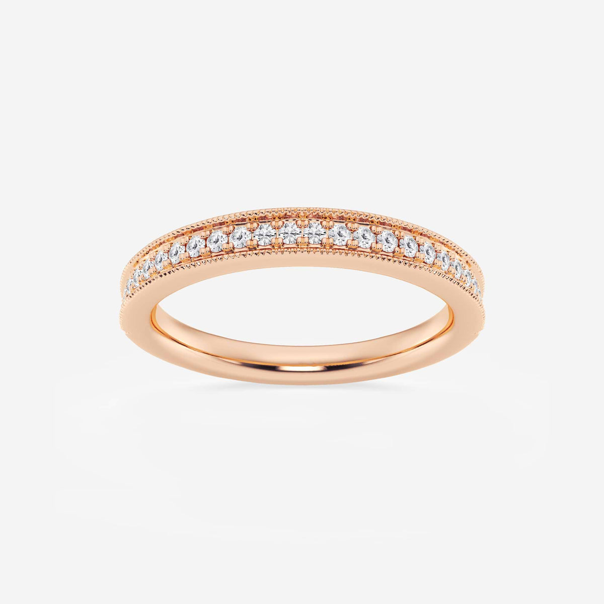 GWA189 - 1/5 ctw Round Lab Grown Diamond Milgrain Wedding Band