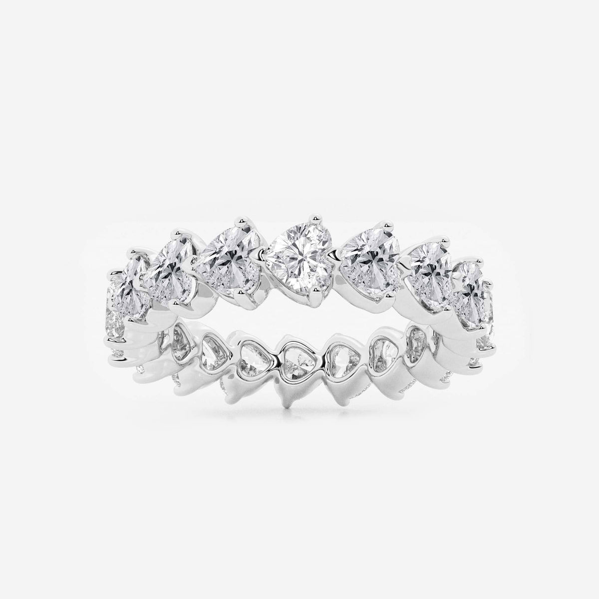 GWA191 - 3 5/8 ctw Floating Heart Lab Grown Diamond Eternity Band - 4.8mm Width