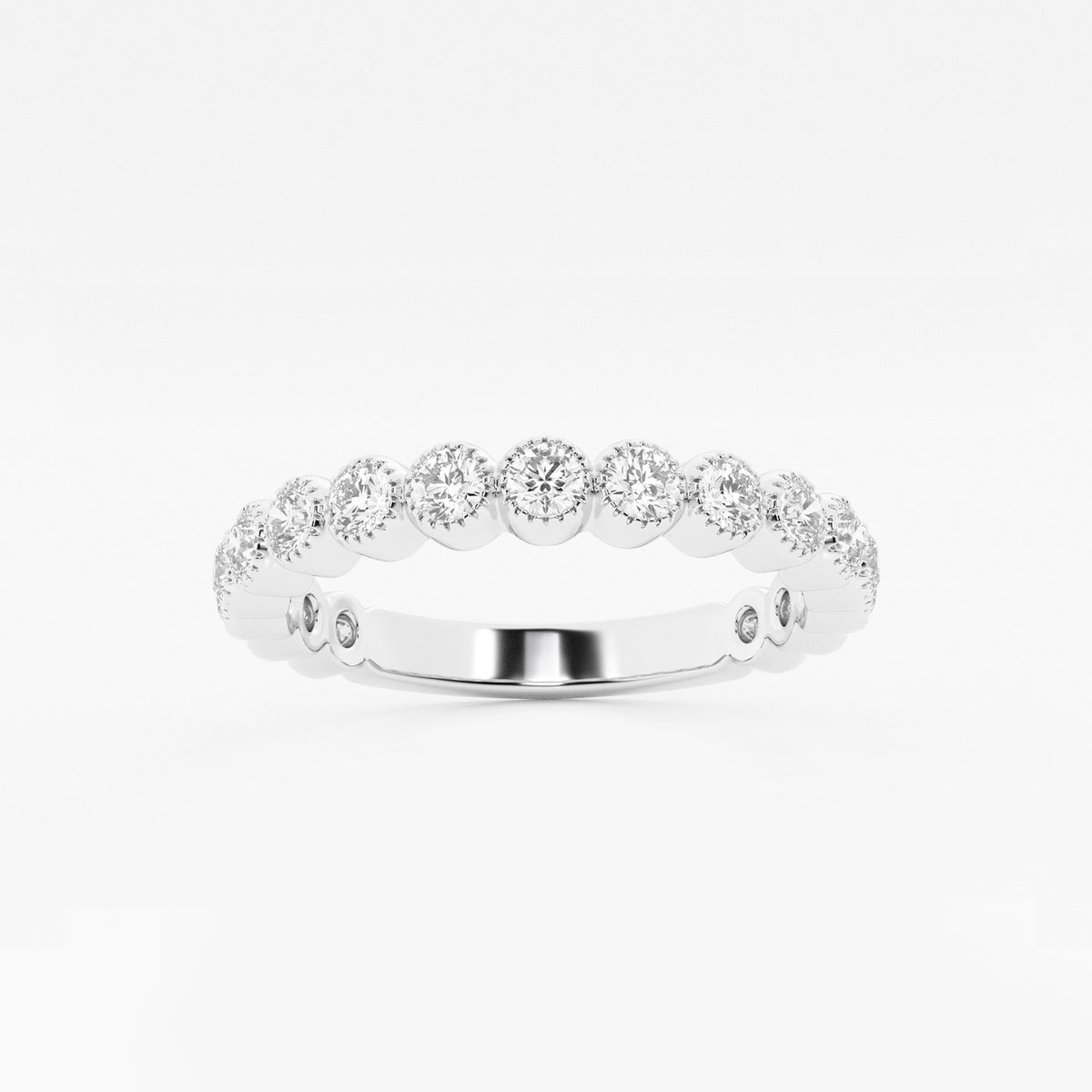 GWA193 - 1/3 ctw Round Lab Grown Diamond Milgrain Wedding Band
