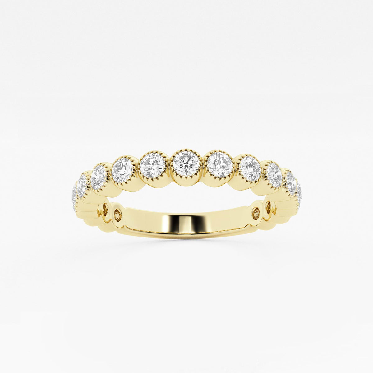 GWA193 - 1/3 ctw Round Lab Grown Diamond Milgrain Wedding Band