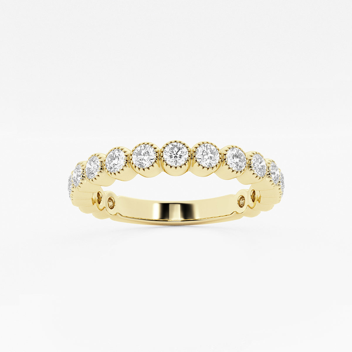 GWA193 - product video for 1/3 ctw Round Lab Grown Diamond Milgrain Wedding Band