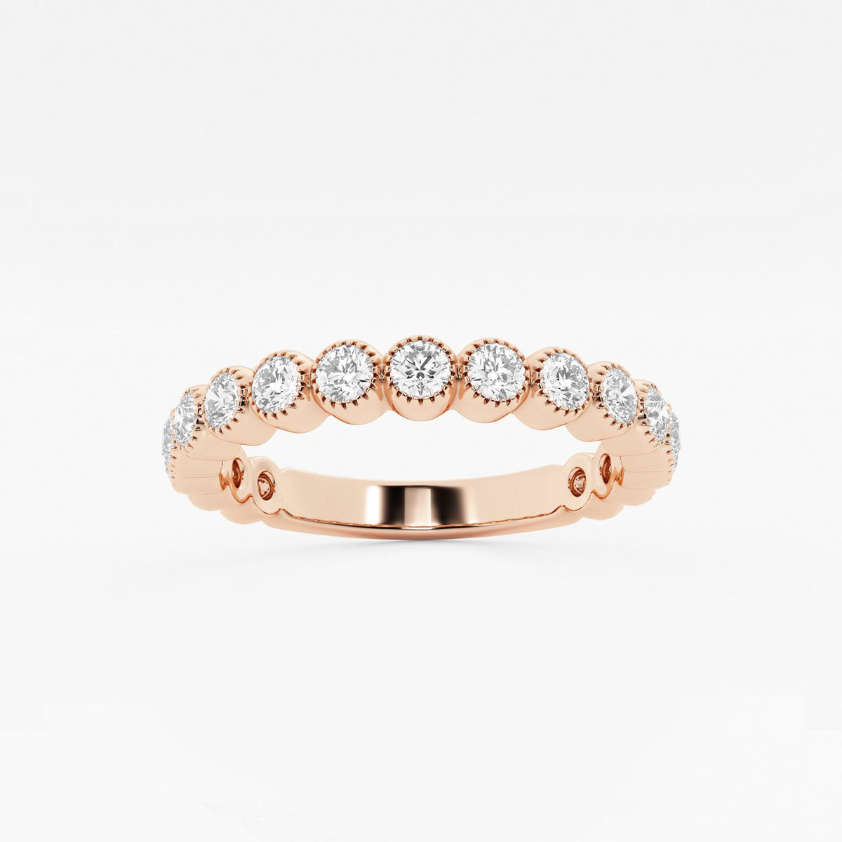GWA193 - 1/3 ctw Round Lab Grown Diamond Milgrain Wedding Band