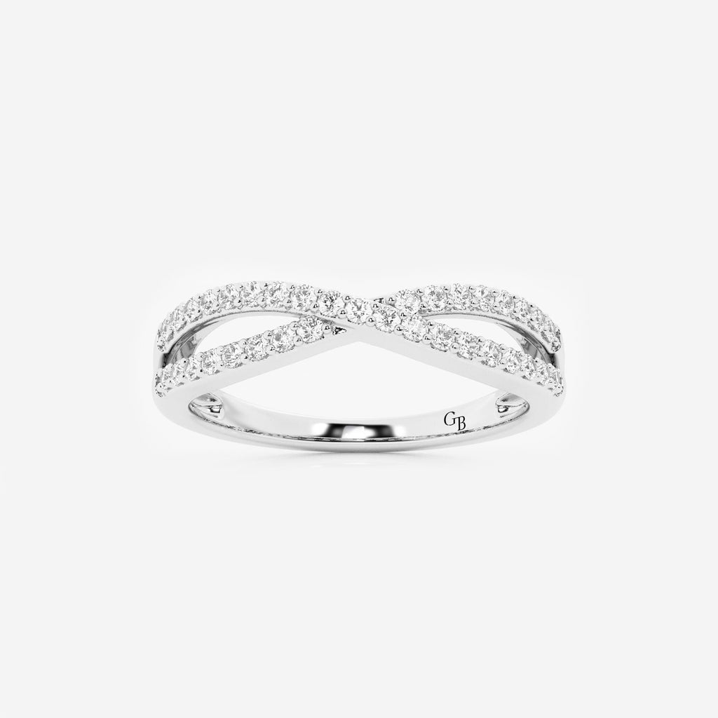 GWA194 - 1/4 ctw Round Lab Grown Diamond Crossover Wedding Band