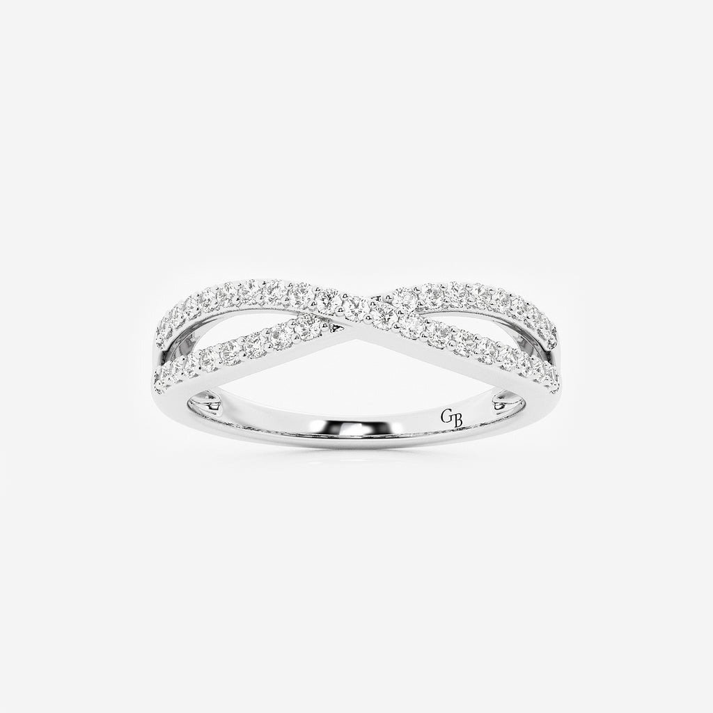GWA194 - product video for 1/4 ctw Round Lab Grown Diamond Crossover Wedding Band