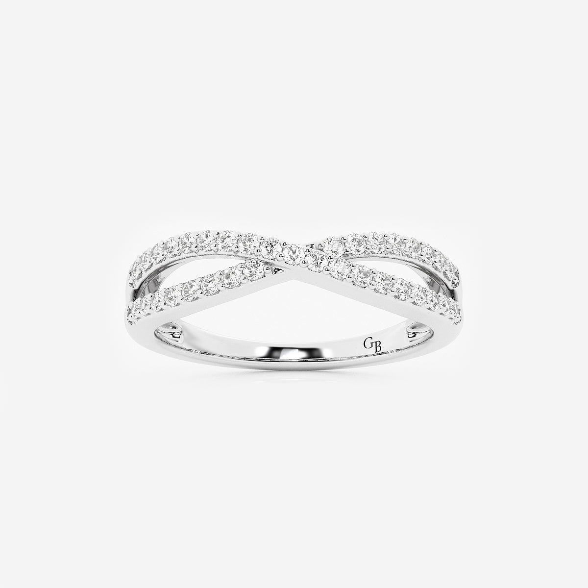 GWA194 - product video for 1/4 ctw Round Lab Grown Diamond Crossover Wedding Band