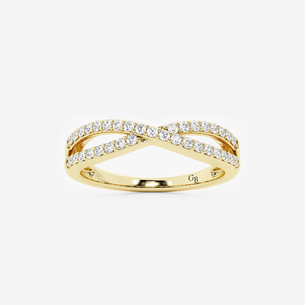 GWA194 - 1/4 ctw Round Lab Grown Diamond Crossover Wedding Band