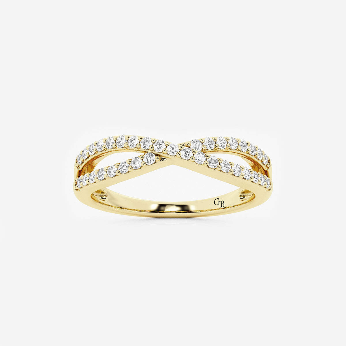 GWA194 - product video for 1/4 ctw Round Lab Grown Diamond Crossover Wedding Band
