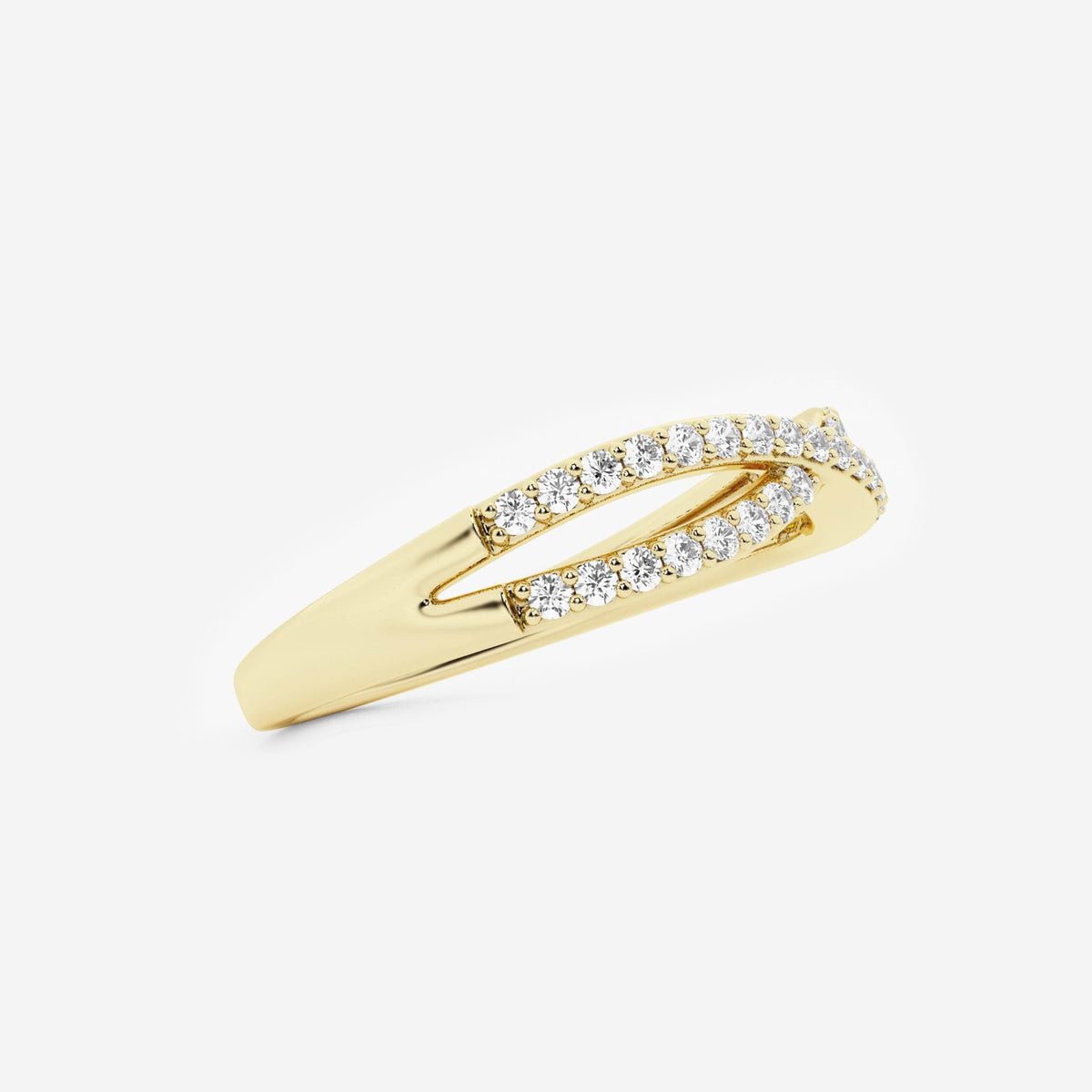 GWA194 - Additional Image 1 for  1/4 ctw Round Lab Grown Diamond Crossover Wedding Band