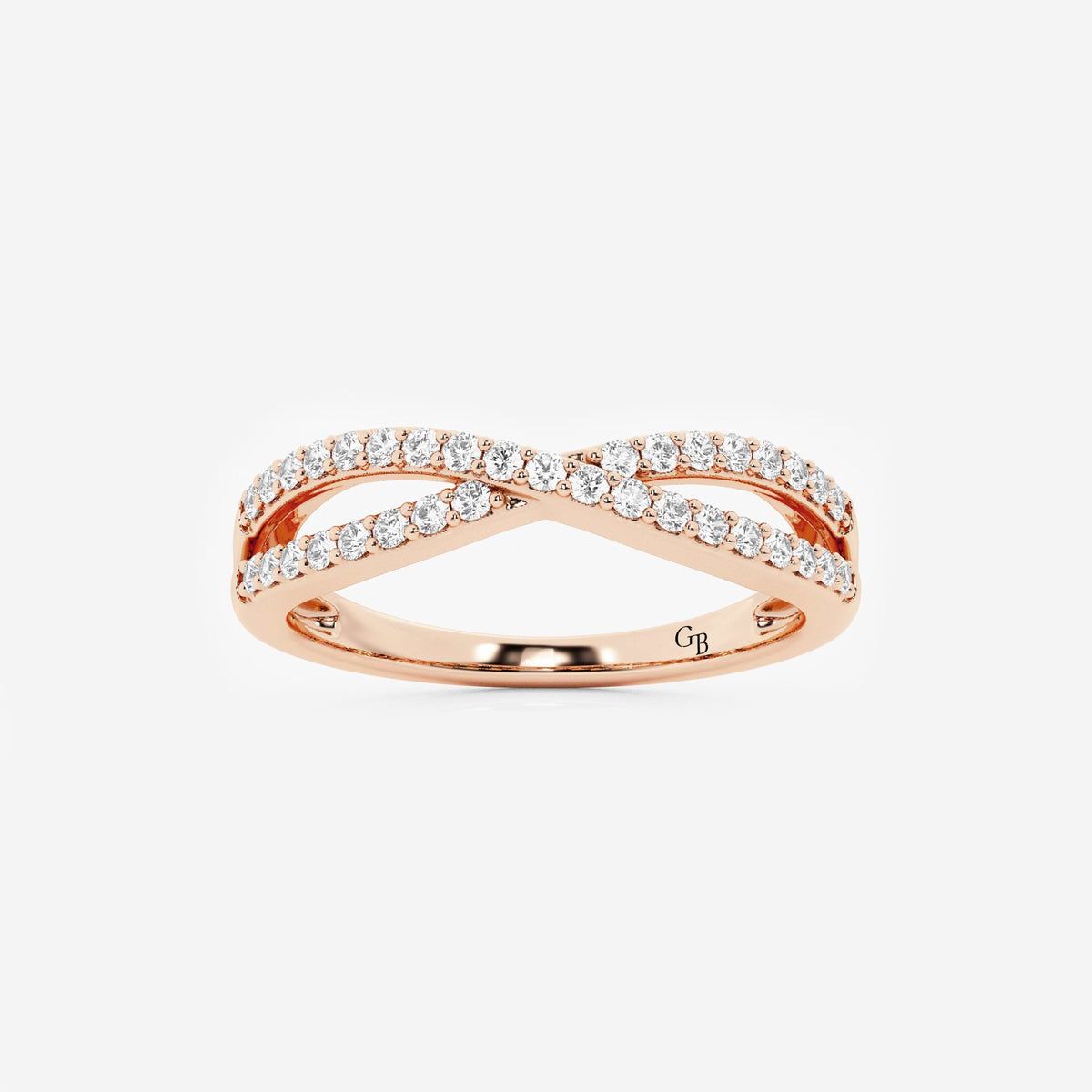 GWA194 - 1/4 ctw Round Lab Grown Diamond Crossover Wedding Band