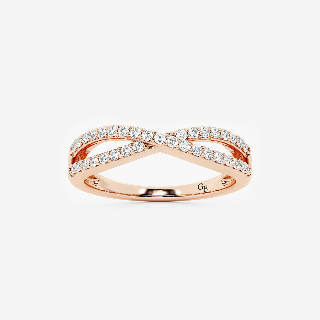 GWA194 - product video for 1/4 ctw Round Lab Grown Diamond Crossover Wedding Band