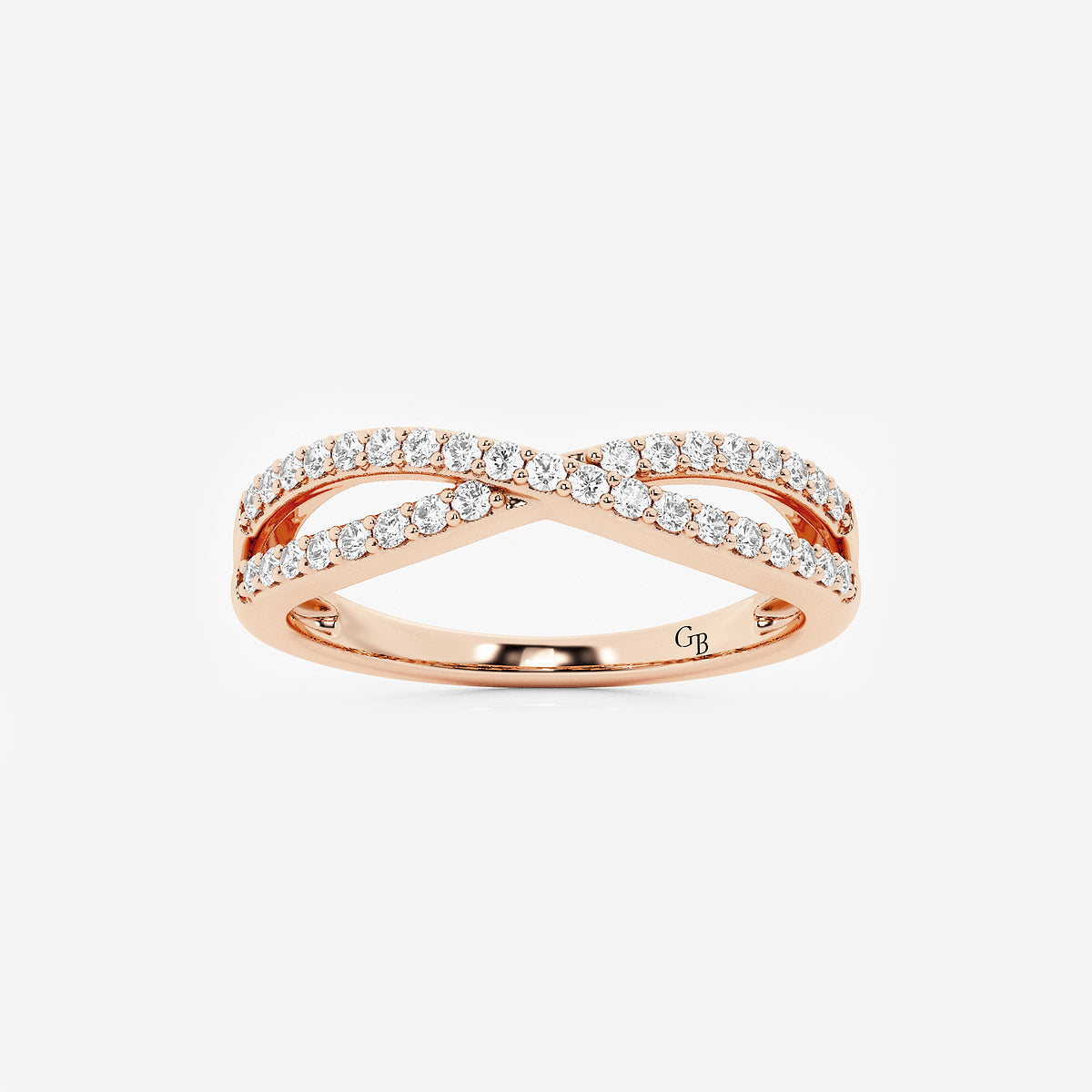 GWA194 - product video for 1/4 ctw Round Lab Grown Diamond Crossover Wedding Band