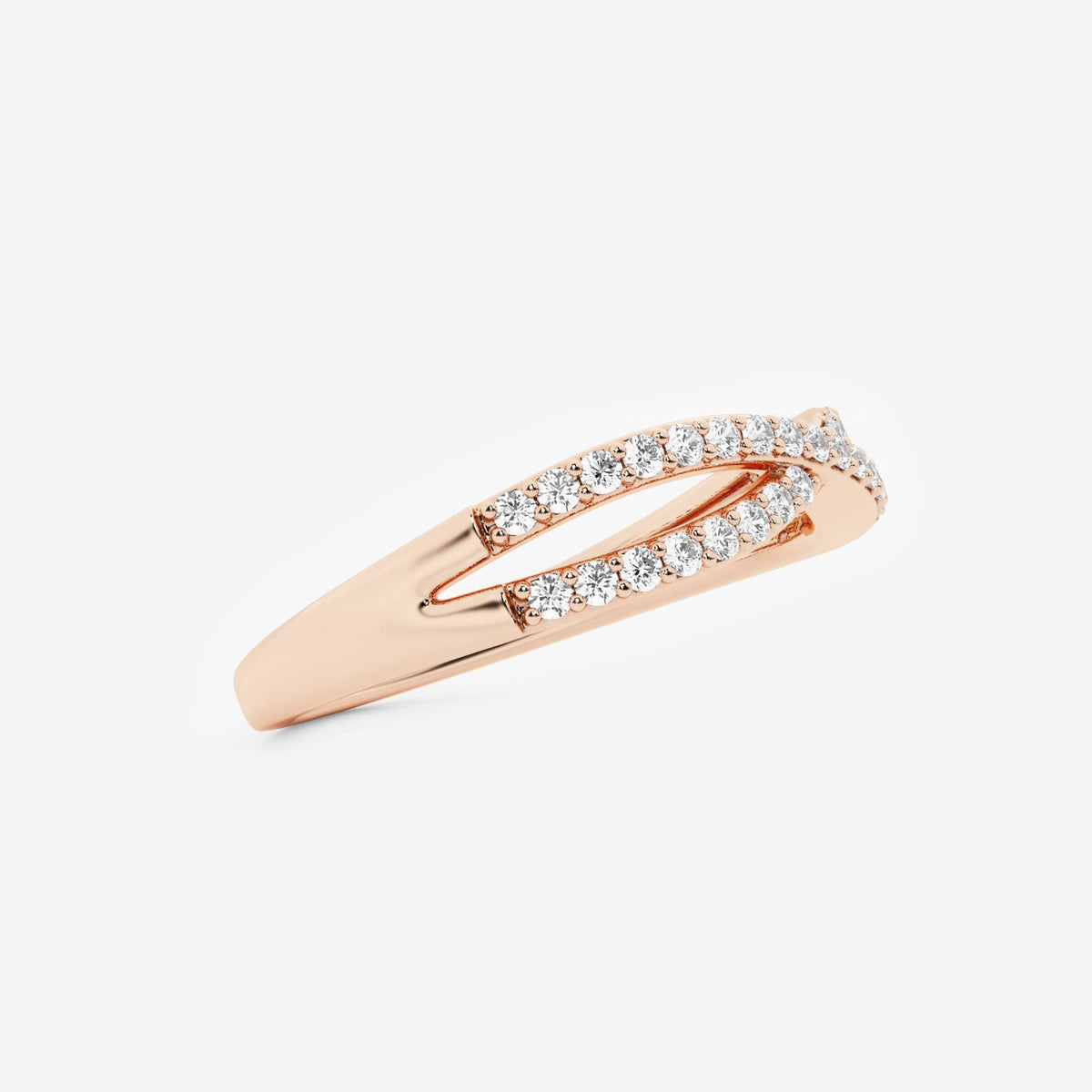 GWA194 - Additional Image 1 for  1/4 ctw Round Lab Grown Diamond Crossover Wedding Band