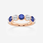 GWA196 - product video for 4.7 mm Round Cut Sapphire and 1 7/8 ctw Round Lab Grown Diamond Anniversary Band